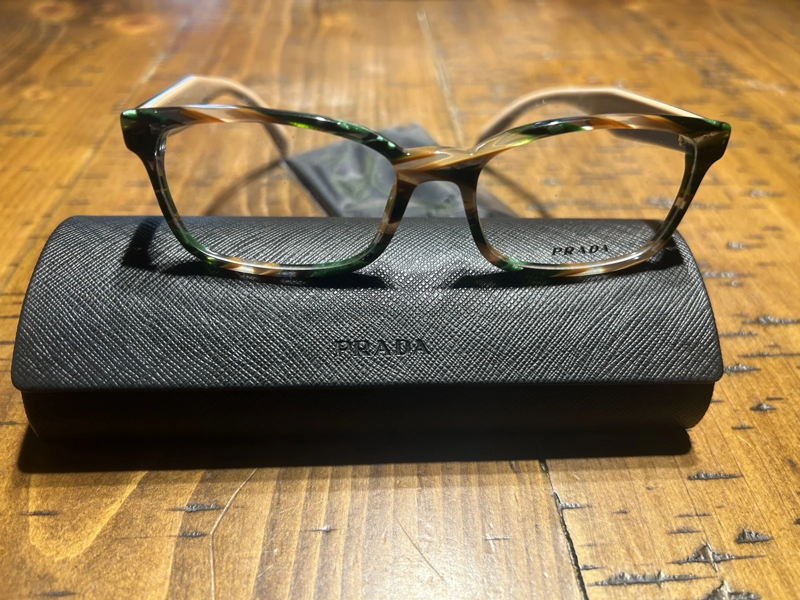 NEW PRADA VPR 60W ZVN-1O1 GOLD AUTHENTIC DESIGNER EYEGLASSES W/CASE 53-18 K1 4