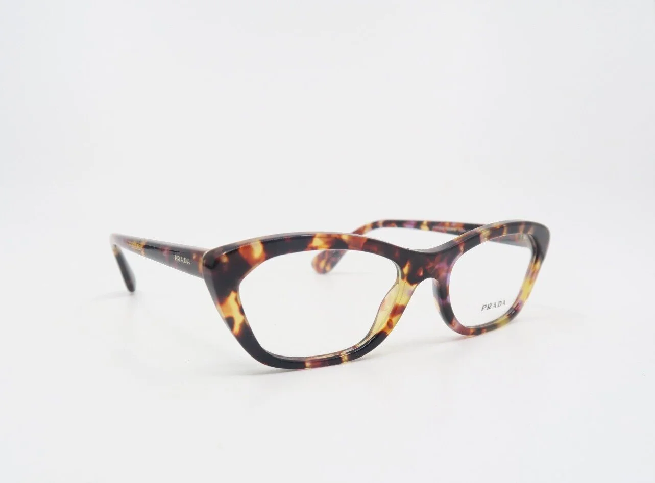 Prada VPR 03Q PDN-1O1 52mm Brown Spotted New Rectangle Women 3
