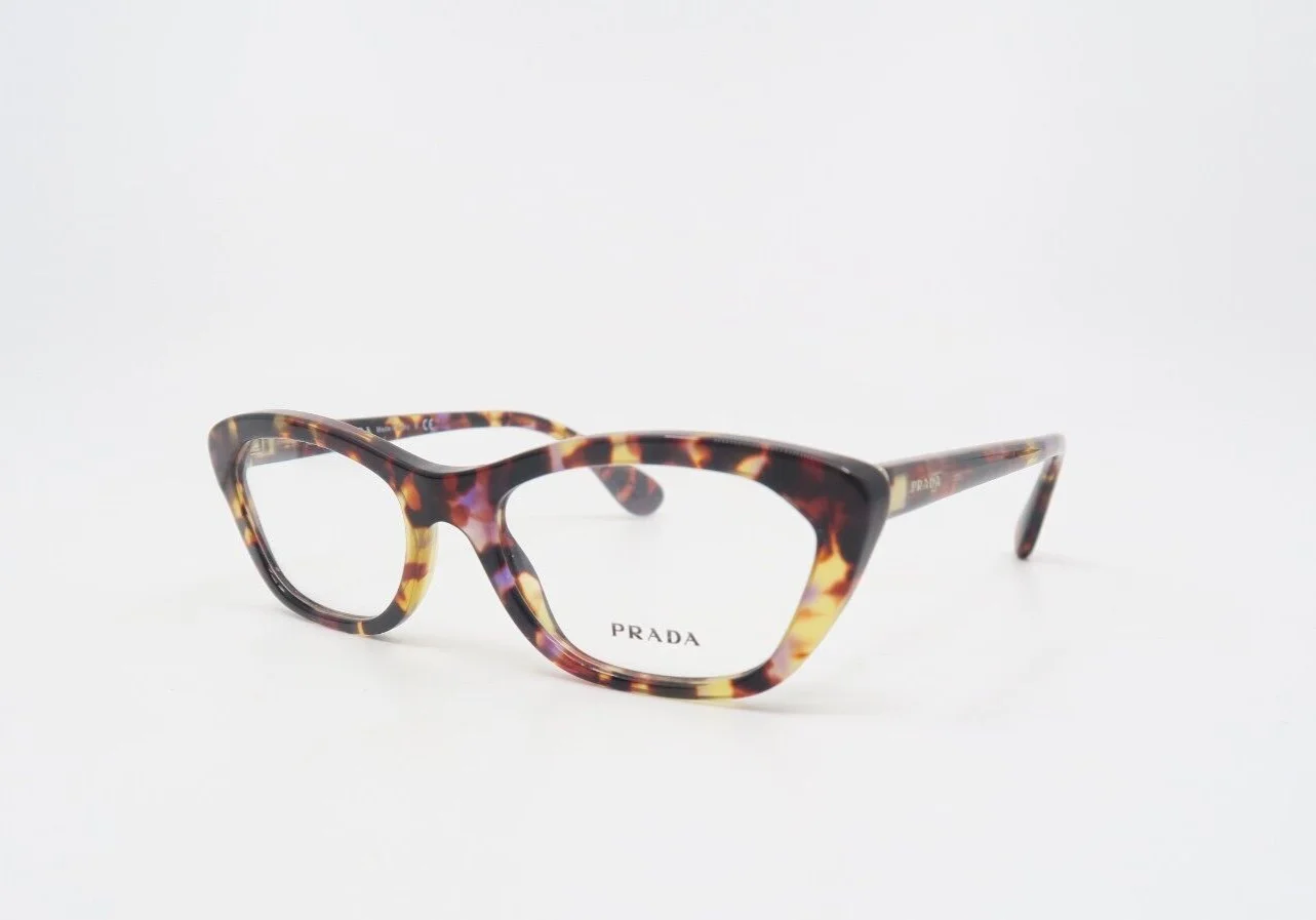 Prada VPR 03Q PDN-1O1 52mm Brown Spotted New Rectangle Women 4