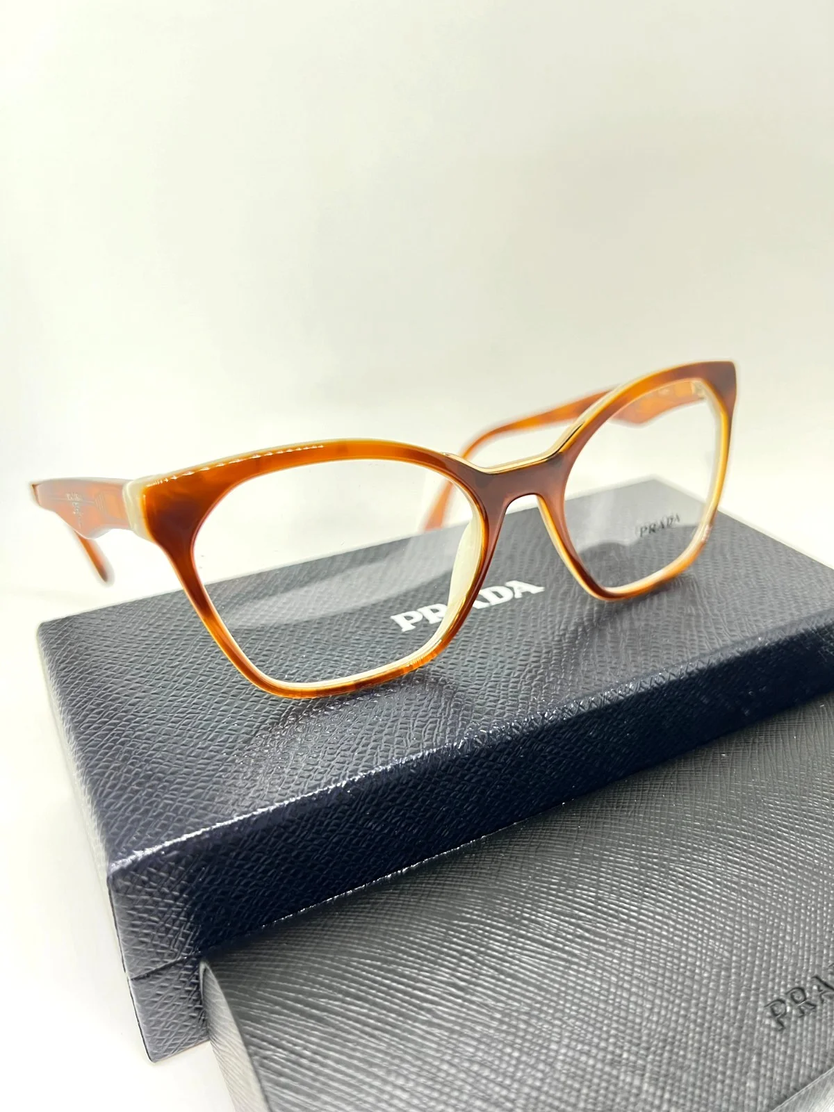 PRADA VPR 09U TH7-101 Women Eyeglasses 54-18-140 Brown 100% Authentic