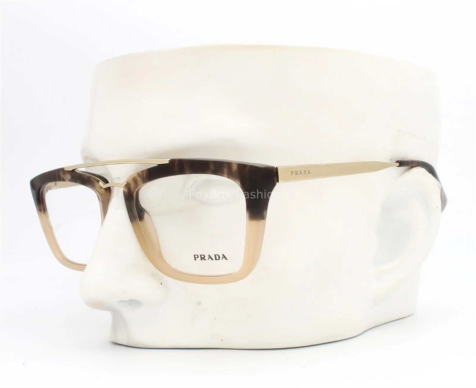 Prada VPR 18Q ROZ-1O1 Eyeglasses Glasses Brown Havana Gradient / Gold 51-18-140