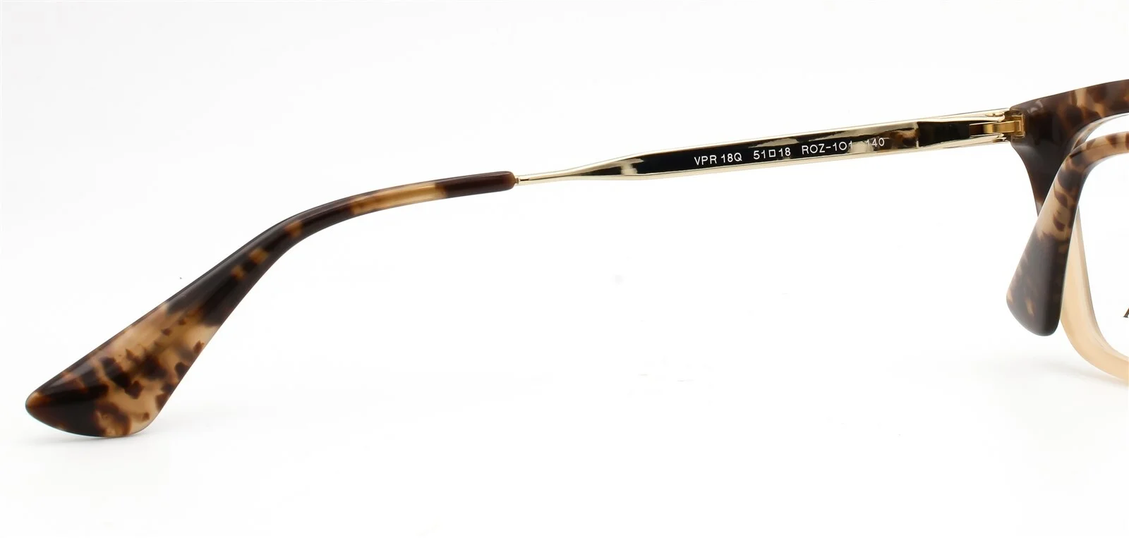 Prada VPR 18Q ROZ-1O1 Eyeglasses Glasses Brown Havana Gradient / Gold 51-18-140 2