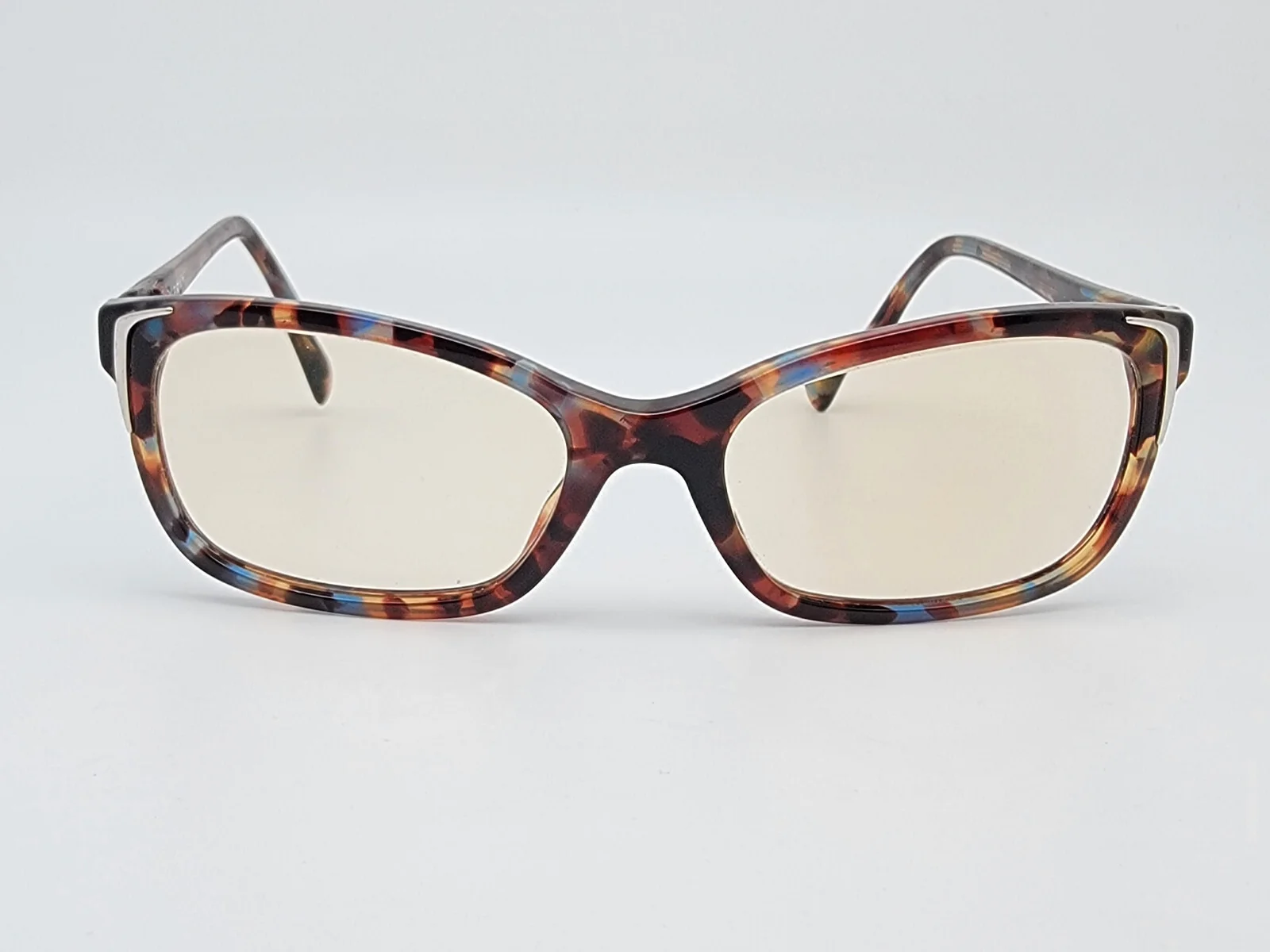Prada VPR 23O Havana Spotted Blue Eyeglasses Frame w/ Case Italy 52-17-135 2