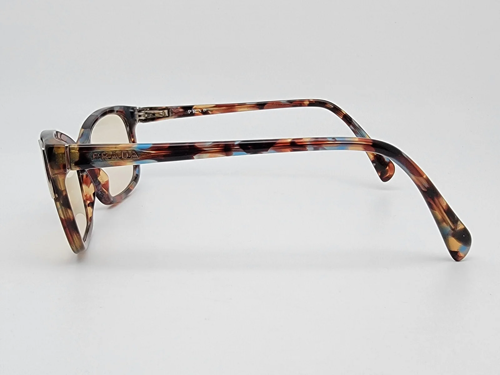 Prada VPR 23O Havana Spotted Blue Eyeglasses Frame w/ Case Italy 52-17-135 4