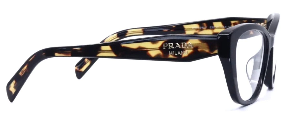 PRADA VPR19W-F 1AB-1O1 Black Womens Cat Eye Full Rim Eyeglasses 53-17-140 B:38 4