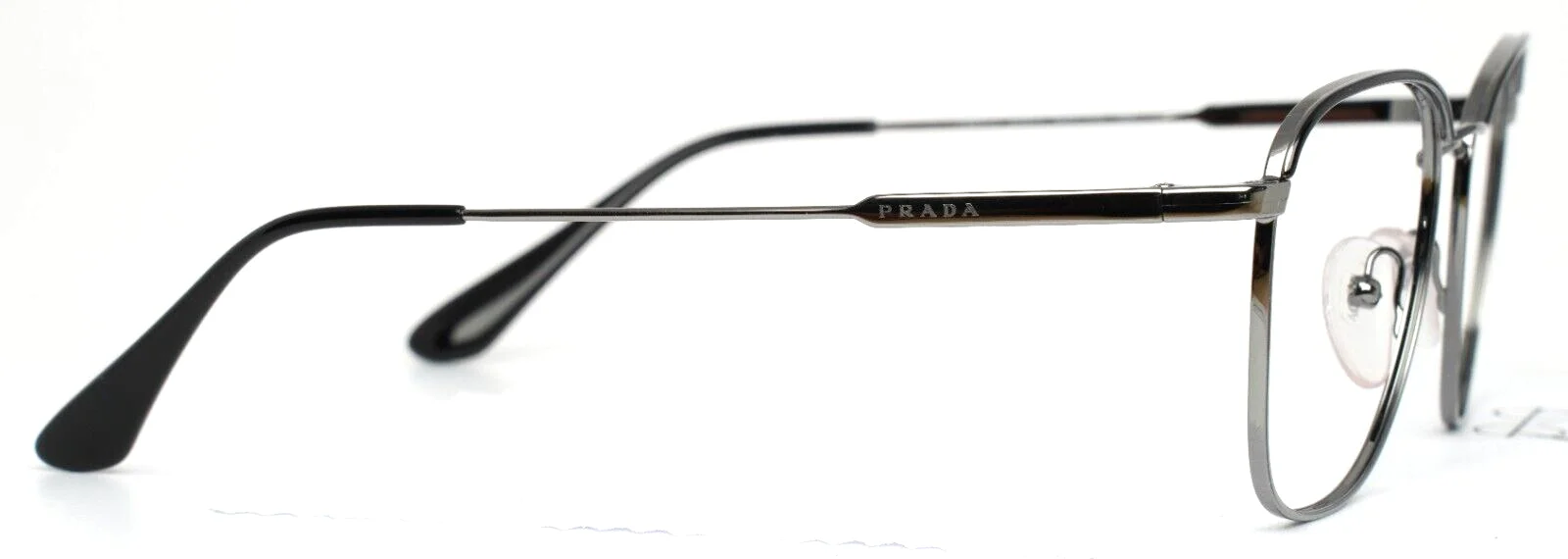 PRADA VPR57V M4Y-1O1 Black Silver Womens Square Eyeglasses 54-17-140 B:45 4