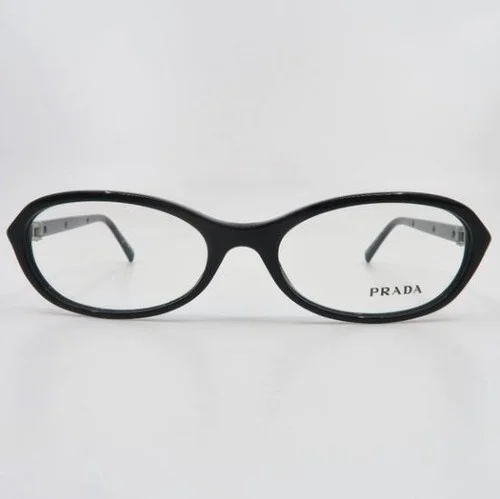 Prada Womens Eyeglasses VPR05O 1AB-1O1 Black Oval Size 53-16-135